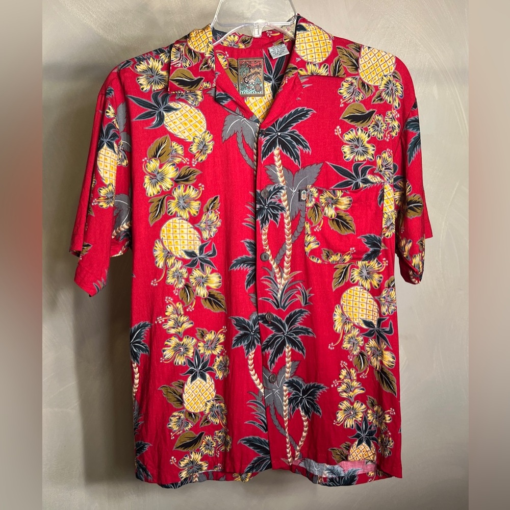 Pineapple Connection Men’s 100% Rayon Short Sleeve Hawaiian Tropical Shirt|Sz:M